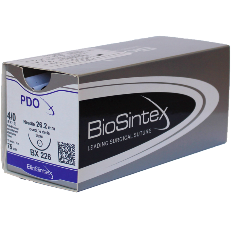 PDOx(BX 208),Полідіоксанон,моноф.фіол.USP 0(M3,5),90см, кол. голка 30мм,1/2 кола